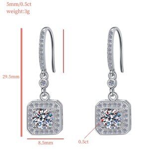 0.5ct Diamond Cushion Earrings Moissanite Anniversary
